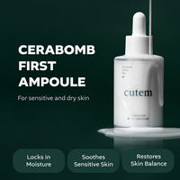 CUTEM Cerabomb First Ampoule | Ampułka rozświetlająco-regenerująca dla skóry wrażliwej i zmęczonej  | 50 ml