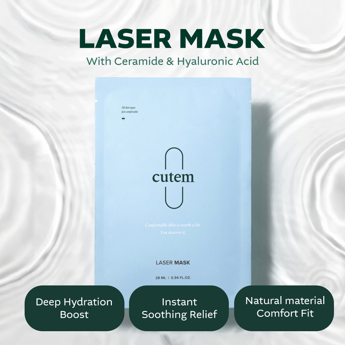 CUTEM Laser Mask | Maska nawilżająco-kojąca z ceramidami i kwasem hialuronowym  | 10szt.