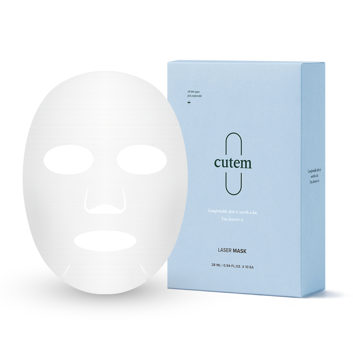 CUTEM Laser Mask | Maska nawilżająco-kojąca z ceramidami i kwasem hialuronowym  | 10szt.