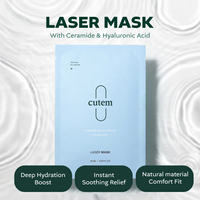 CUTEM Laser Mask | Maska nawilżająco-kojąca z ceramidami i kwasem hialuronowym  | 10szt.