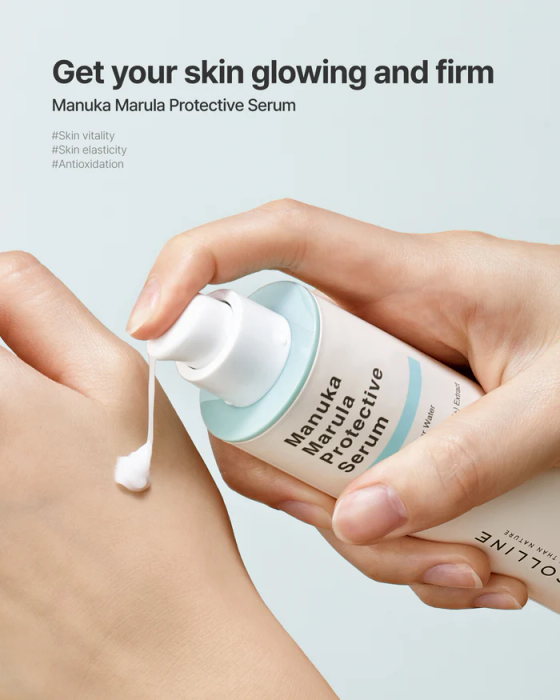 ECOLLINE Manuka Marula Protective Serum | Antyoksydacyjne serum ochronne z miodem manuka, olejem marula i ekstraktem z rumianku | 50 ml